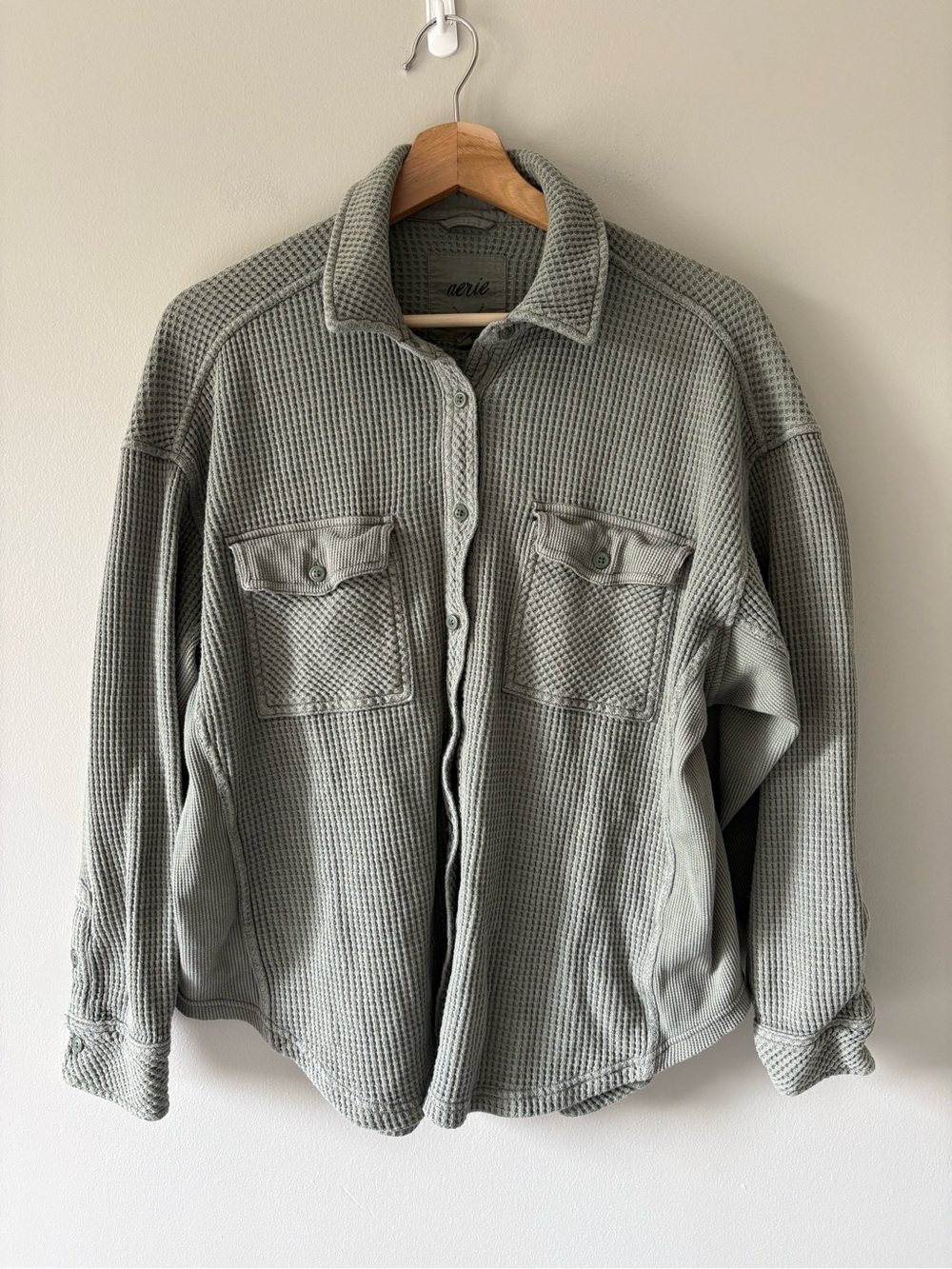 Aerie Waffle Button Down Shacket